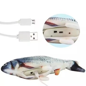 Juguete de gato electrónico interactivo al por mayor, juguete de pez de peluche automático respetuoso con el medio ambiente, juguete de pez flotante con hierba gatera - Product Image 3