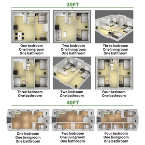 Casa contenedor de cocina de dormitorio expandible de lujo de 40 pies 20 pies 40 pies Panel sándwich prefabricado portátil Escuela Centro Comercial Hotel - Product Image 6