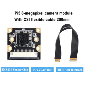 IMX219 Kamera modul für <span class=keywords><strong>Raspberry</strong></span> <span class=keywords><strong>Pi</strong></span> 5 8MP MIPI-CSI Schnitts telle 79,3 ° 120 ° FOV Kamera mit Pi5 CSI Flexibles Kabel für RPI 5 - Product Image 2