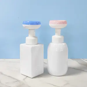 Flower Shape Foam Pump square round Hand Pump Refillable Soap Dispensers Liquid 300ml Cosmetics Foam Bottle