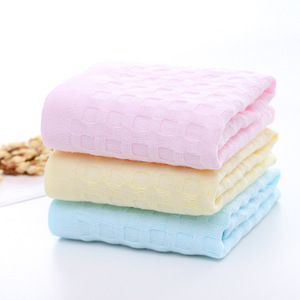 Cotton Checkered <b>Square</b> Baby Towel Quick-Dry Infants And Young Children Home Use 50g Or Less - Product Image 1