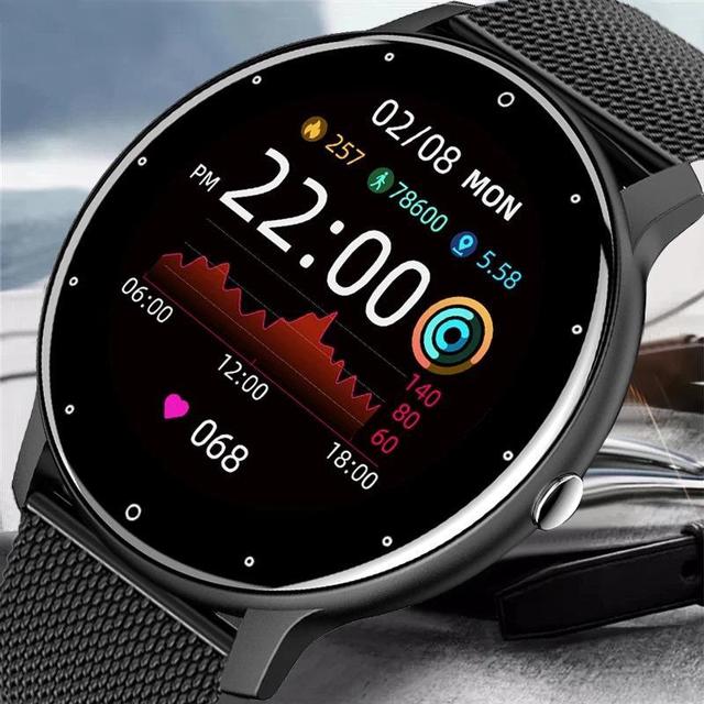Fashion ZL02 Round Smart Watch IP67 Waterproof Fitness Tracker with Answer Call Function for Men Women Silica Gel Band