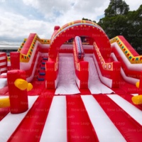 Nouveau Château Gonflable Thème Cirque Personnalisé Leap, Aire de Jeux Gonflable, Parc d'Attractions, Aventure Ludique pour Enfants, Utilisation Commerciale Intérieure en PVC