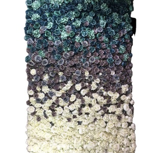 SPR Miễn Phí Vận Chuyển 24 Cái/bộ Màu Trắng Xanh Ombre Wedding Dịp Nhân Tạo Rose Flower Tường Backdrop Nhà Máy Bán Hàng - Product Image 1