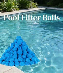 Boules filtrantes pour <span class=keywords><strong>piscine</strong></span> aux ions d'argent bleues, hydrophobes, 700g, boules filtrantes pour <span class=keywords><strong>piscine</strong></span> sous vide, 100% fibres de polyester - Product Image 1