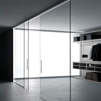 8-12MM cloison de douche en verre trempé porte coulissante bâtiment préfabriqué fermeture en douceur tiroir coulissant aluminium clôture panneaux maison
