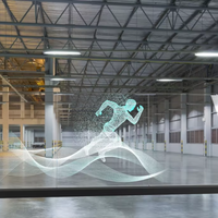 Film LED transparent ultra-fin, écran LED adhésif flexible pour vitrine de magasin, façade de centre commercial