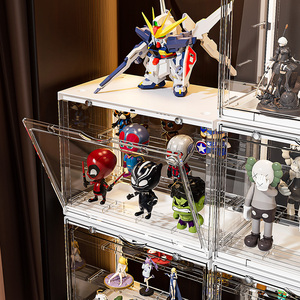 Hộp trưng bày mô hình xếp gọn OEM&ODM với giá đỡ ba tầng, có thể xếp chồng, có đèn LED - Product Image 4