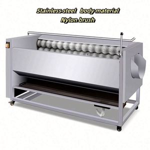 Automatic Commercial Fruit <b>Vegetable</b> Cassava Peel Small Ginger Sweet Small Potato <b>Brush</b> Wash Carrot Potato Washing Machine - Product Image 2
