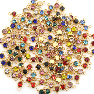 Crystal Rhinestone Pendant Charms With Bezel Setting 12 Colors For Necklace <b>Bracelet</b> Unisex Everyday Wear - Product Image 3