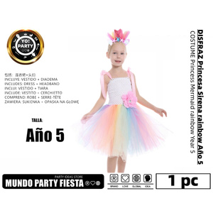 Unicorno principessa Costume sirena Costume per bambini personaggio stampato cotone età 3 + per le vacanze di natale