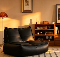 Moderner Leder-Polster-Sitzsack mit Schwammfüllung, ergonomisches Sofa für Wohnzimmer, Villa, Hotel, Apartment