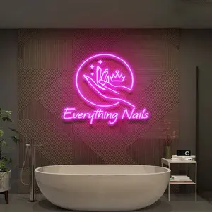 Custom Store Business Logo Design Salon Led Nails Beauty Salon Store Indoor Decoration Neon Sign For Wall Design