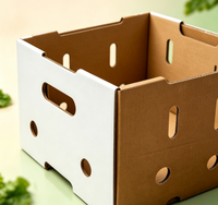 Boîte en carton personnalisée enduite de cire, caisse en carton ondulé imperméable enduite de cire pour le stockage à froid des légumes et des fruits de mer, préservation de la fraîcheur