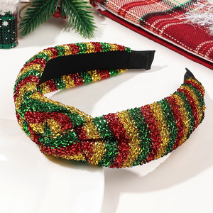 Giáng sinh headbands kỳ nghỉ thắt nút ban nhạc đầu lễ hội màu đỏ màu xanh lá cây tóc Hoops quà tặng giáng sinh Phụ kiện tóc cho phụ nữ - Product Image 4