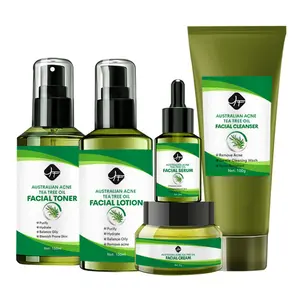 Factory Supplier Custom Tea Tree Whitening Repair Acne Treatment Gel And Serum Cream Skin Care Set For Acne