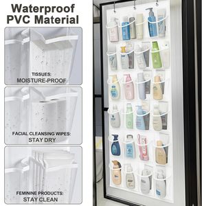 Over The Door Shoe Organizer 24 Pockets Crystal Clear Hanging <b>Storage</b> <b>Rack</b> For Shoes And Accessories - Product Image 6