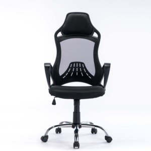 Silla de invitados negra ajustable giratoria con respaldo alto Silla de oficina ergonómica para computadora Malla - Product Image 1