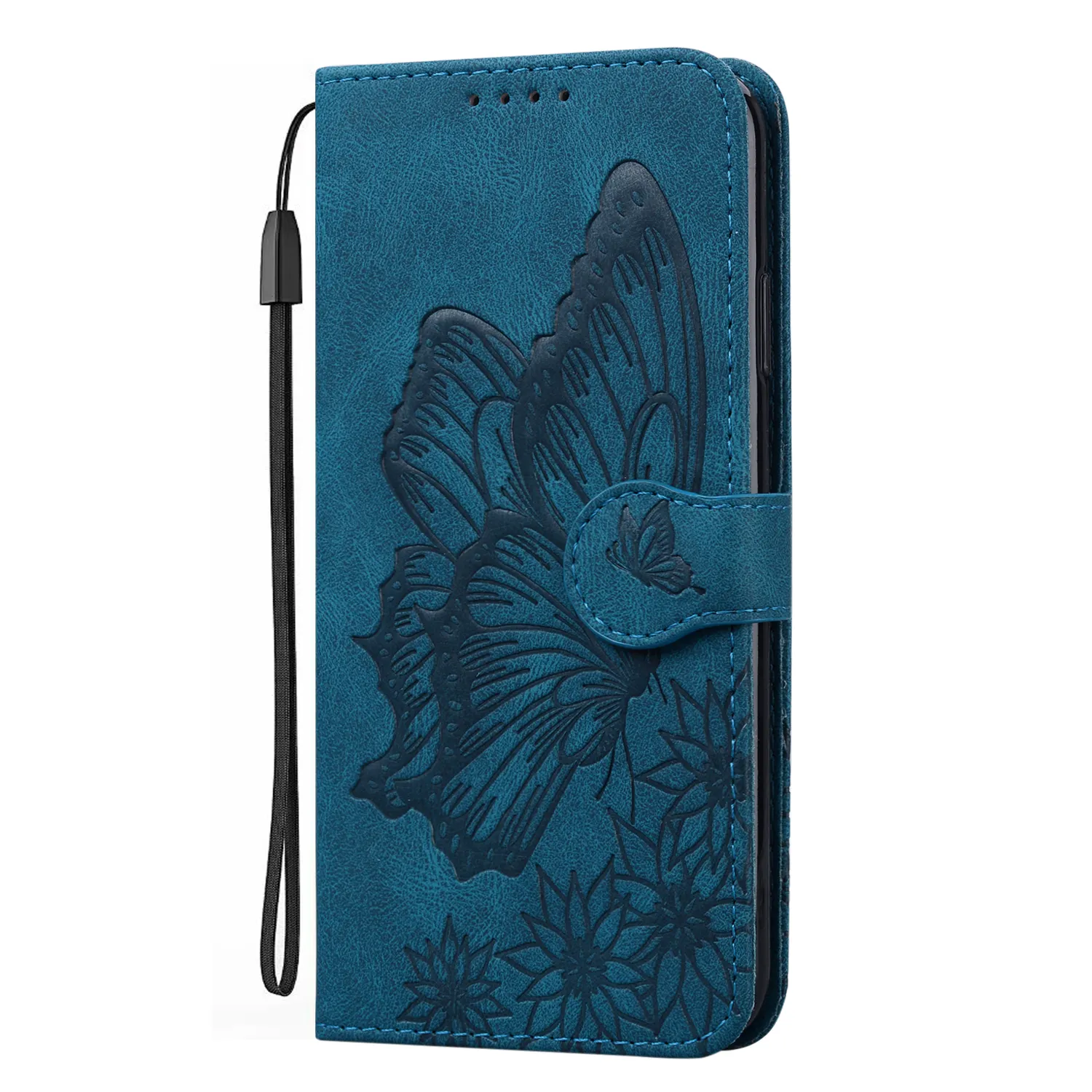 Fashion luxury business butterfly case flip leather card slots mobile phone cover for iphone 12 pro max
