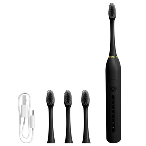 Kit de cepillo de dientes eléctrico para limpieza de dientes, cerdas suaves, cuidado bucal, cepillo de dientes sónico para adultos, cepillo de dientes eléctrico recargable para el hogar - Product Image 1