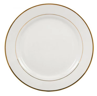 Assiette blanche en céramique RubySub de haute qualité, 8/10 pouces, avec bord doré, pour sublimation