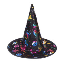 Décorations de fête d'Halloween PARTYMENT : Chapeaux fantaisie noirs et dorés, citrouille, sorcière, araignée, maquillage pour enfants, chapeau de sorcier, accessoire de costume