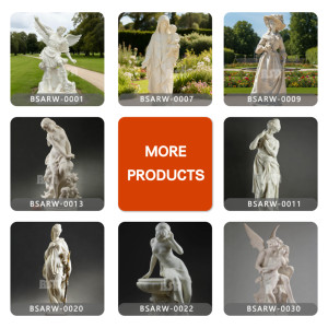 Statue des Trois Grâces sculptée à la main par BSA, en marbre blanc, sculpture grecque classique pour la décoration de cour extérieure - Product Image 4