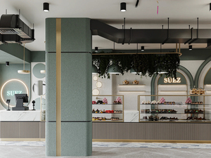 การออกแบบตกแต่งภายในร้านขนมหวานสมัยใหม่ รับผลิตอุปกรณ์ตกแต่งภายในร้านอาหารตามสั่ง ตู้โชว์ขนมหวานไม้สั่งทำ - Product Image 6