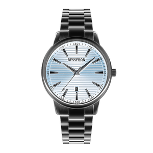 Montre-bracelet élégante et minimaliste en acier inoxydable 316 à quartz avec aiguilles lumineuses et fermoir papillon double poussoir - Product Image 6