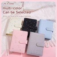 Nouvelle couverture de carnet à feuilles mobiles A6 motif ciel étoilé, impression couleur 6 anneaux, pochette zippée de haute qualité pour argent liquide, couverture de classeur budgétaire