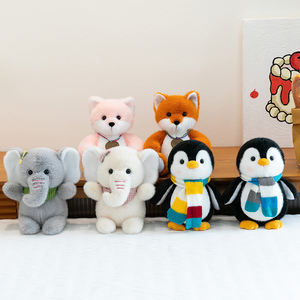 Set de Peluches de Compañía para Escritorio - Lindos Elefantes, Zorros, Pingüinos y Conejos para Aliviar el Estrés y el Aprendizaje, Muñecos de Animales Pequeños para Consolar - Product Image 1