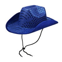 Cappello da Cowboy di Lusso per Halloween e Carnevale, Cappello Western con Paillettes Colorate, Accessorio per Spettacoli e Feste, Disponibile in Vari Colori