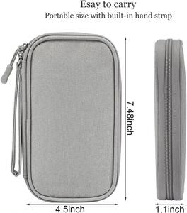 Sac organisateur de câbles avec logo personnalisé, étui pour accessoires électroniques de voyage, pochette de rangement portable pour chargeurs et câbles - Product Image 6