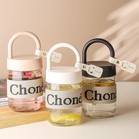 Petite et fraîche bouteille d'eau portable en verre isolée et résistante à la chaleur, adaptée aux bureaux ou aux cadeaux
