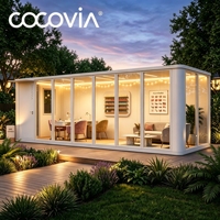 COCOVIA Studio de manucure moderne préfabriqué |   Cabine de beauté vitrée avec éclairage LED, idéale pour les artistes ongulaires ou les spas à domicile