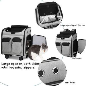 <span class=keywords><strong>Chariot</strong></span> de voyage pour animaux de compagnie, roue amovible, approuvé par la compagnie aérienne, sac à dos pour petits chiens, chats, chiots - Product Image 4