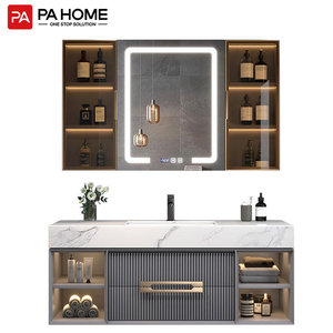 Vente en gros d'armoires de toilette en contreplaqué modernes personnalisées pour hôtels en salle de bains à montage mural - Product Image 1