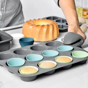 OKSILICONE Reusable Muffin Cupcake Case Teacup Liners Mini Silicone Mold Cupcake for Baking Fashionable Moulds Cake Tools 5 Cm