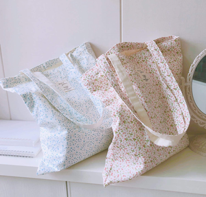 Nouveauté été : Sac fourre-tout en coton grande capacité pour <span class=keywords><strong>femme</strong></span>, imprimé floral frais, style minimaliste, sac à bandoulière en toile brodée ouverte - Product Image 2