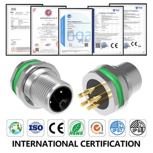 ขั้วต่อแผงตรงชนิด PCB แบบ M12 5พินด้านหน้าล็อคกันน้ำซ็อกเก็ตตัวผู้ IP68 IP67หญิง - Product Image 6