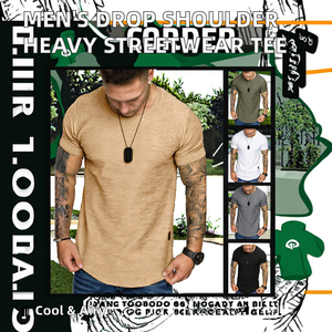 Camiseta Oversize Personalizada de Algodón 100% de Alto Gramaje para Hombre, de Alta Calidad, con Hombro Caído, Estilo Urbano, Gráfico de Letras, Tejido de Punto Pesado - Product Image 2