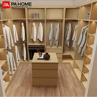 Système de rangement d'angle en L classique en bois massif PA pour chambre à coucher, commode et armoire à vêtements
