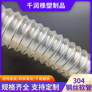 Pu Steel Wire Hose Transparent Corrugated Custom Length Material Conveying Hose - Product Image 5