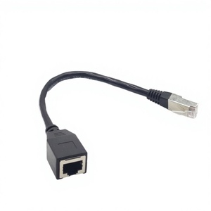Cat5e <b>RJ45</b> Male to Female Ethernet Extension <b>Cable</b> Solid Copper Shielded 8P8C Network Jack Coupler Panel Mount Strain Relief 1m - Product Image 1