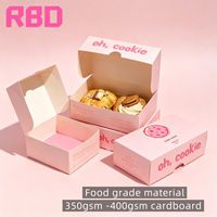 Boîte d'emballage de cupcakes en papier kraft imprimé couleur rose jaune personnalisé 2 4 6 pièces, boîte à pâtisserie rectangulaire pour biscuits