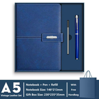 Ensemble cadeau personnalisé 3 en 1 pour cadres, stylo en métal, carnet en cuir PU, recharge, logo, cadeau d'entreprise, cadeau festif