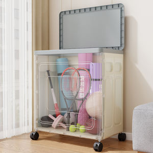 Armoire de rangement pliable, en matériau PP, facile à nettoyer, avec roulettes et couvercle, cubes de rangement pour ustensiles de <span class=keywords><strong>cuisine</strong></span> - Product Image 3