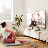 Support TV de table réglable en hauteur pour téléviseurs de 22 à 75 pouces, en acier noir, gestion des câbles, capacité de 110 lb, VESA 800x600, garantie de 5 ans