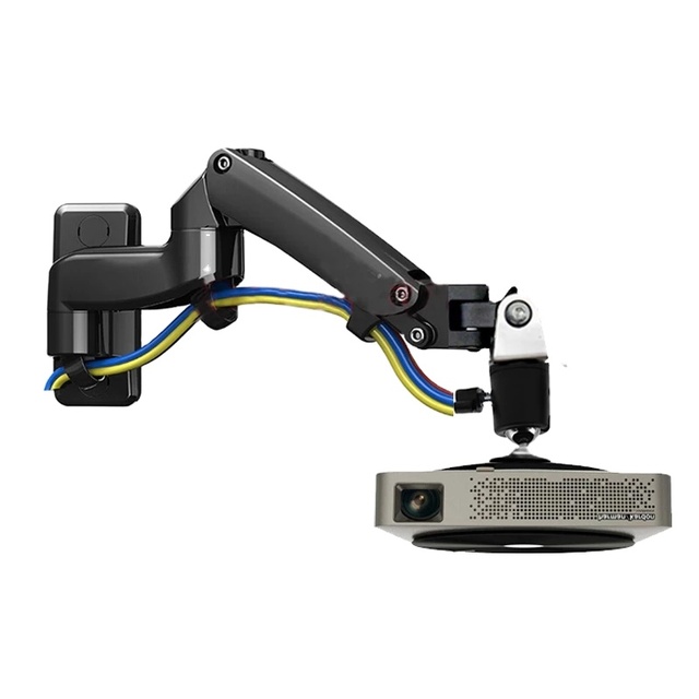 F150PR 3-10kg Dual Gas Spring Arm Projector Wall Mounted Bracket Full Motion 360 Rotate Aluminum 1/4 Inch Screw