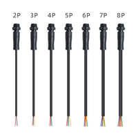 Conector M12 Impermeable IP67, 2P 3P 4P 5P 6P 8P, Macho y Hembra, con Bloqueo de Rosca de Nylon, Arnés de Cables de 300V para Automatización y LED